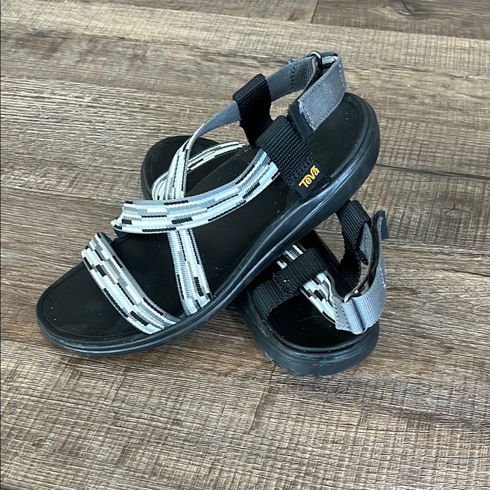 Women’s Teva Gray and Black Sporty Sandals
